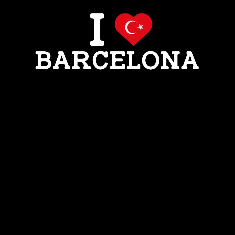 J’aime Barcelone Cool Mauvais Drapeau Turc Lover Jeu de mots