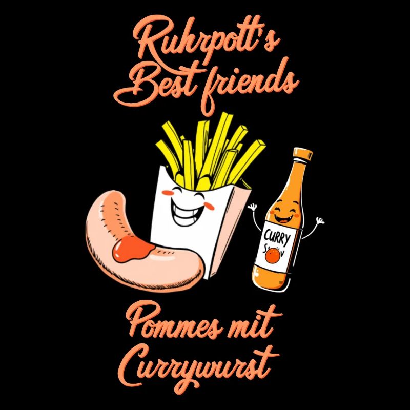 Ruhrpott Spaß Pommes mit Currywurst lustiges Motiv