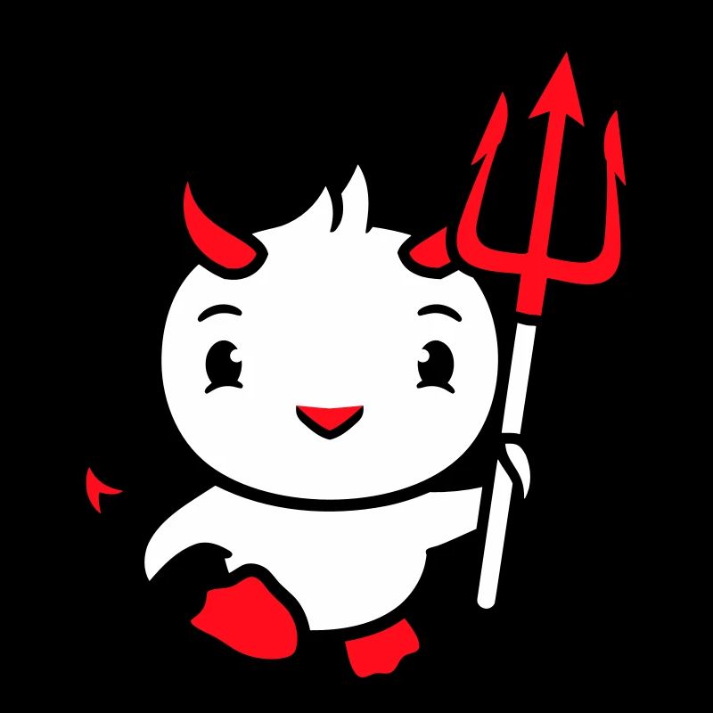 oiseau diable cornes satan trident enfer mal cool