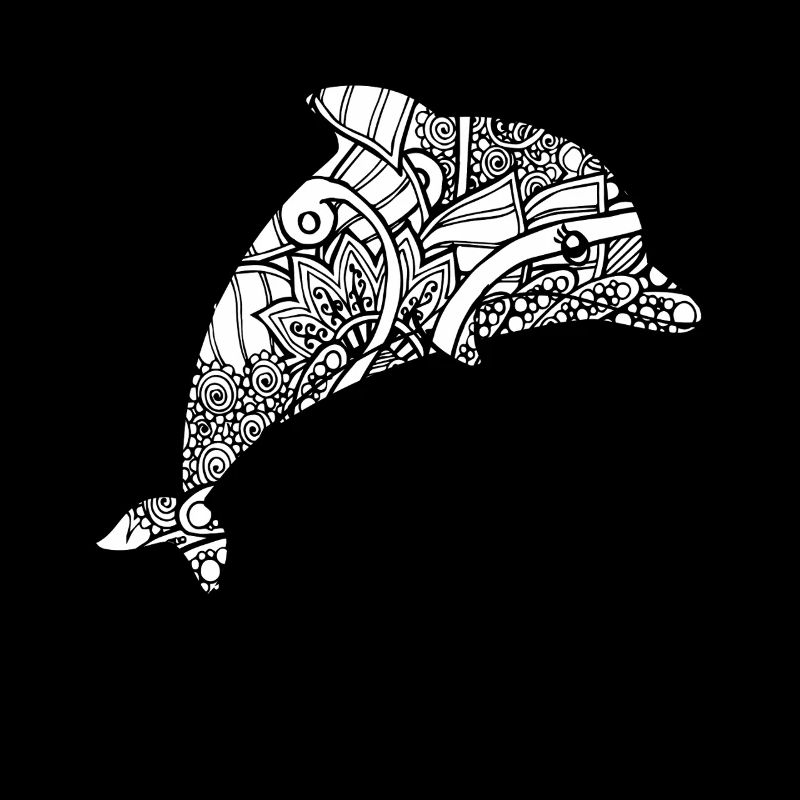 Dolphin Dolphin Floral Pattern