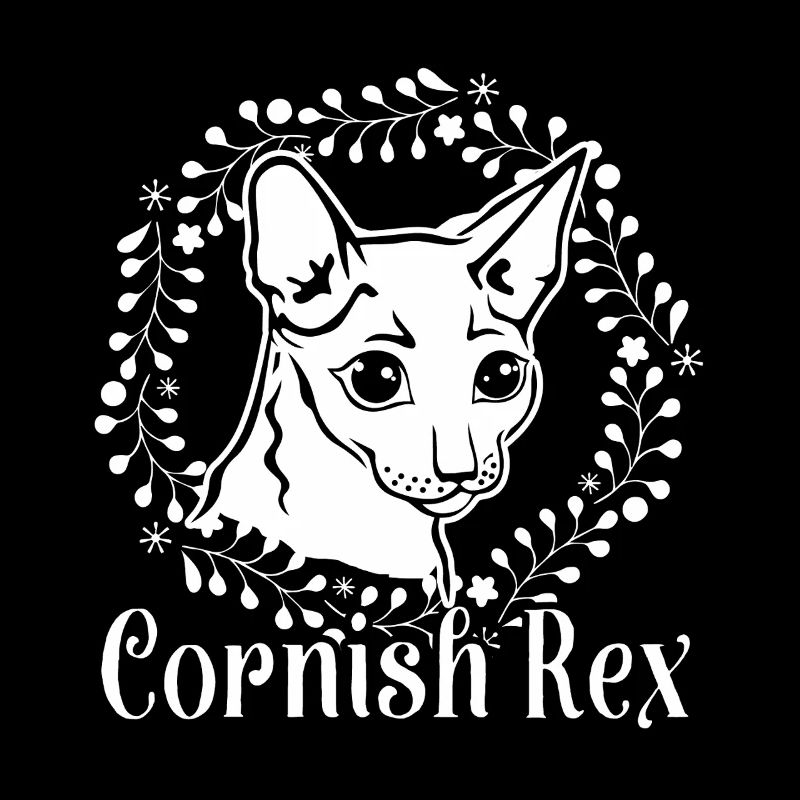 Cornish rex cat Floral Pattern