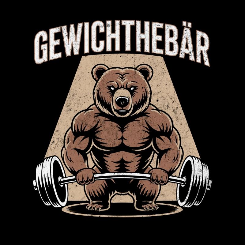 Witziges Gewichtheber Gewichthebär Tshirt Design