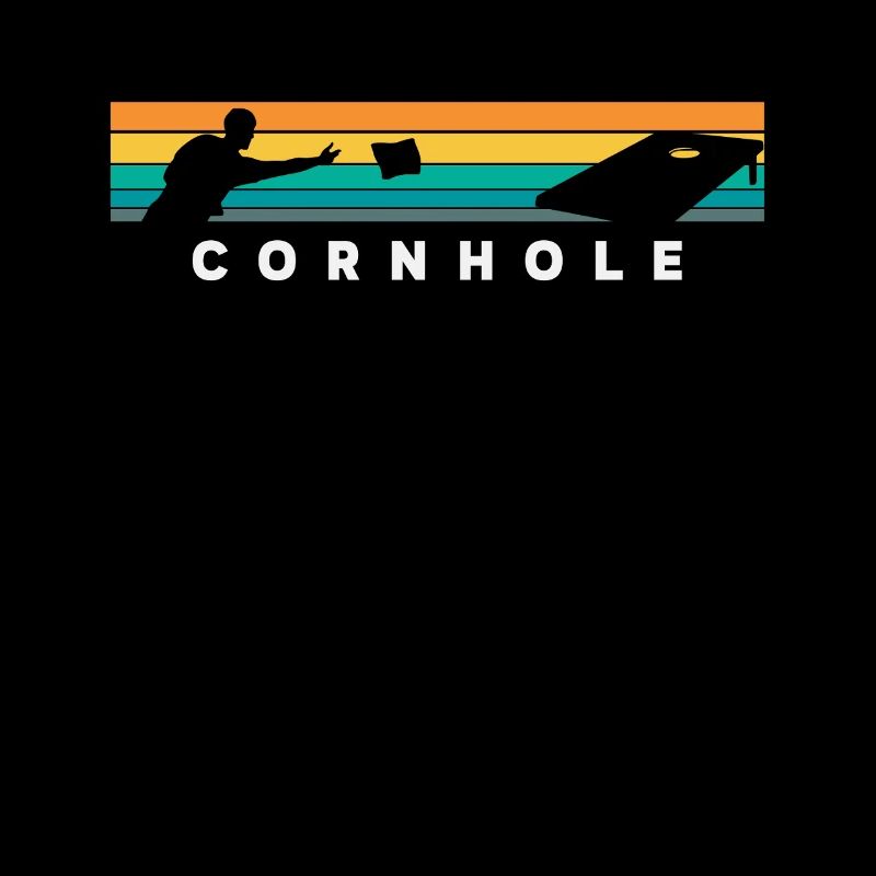 Cornhole Player Silhouette de style rétro