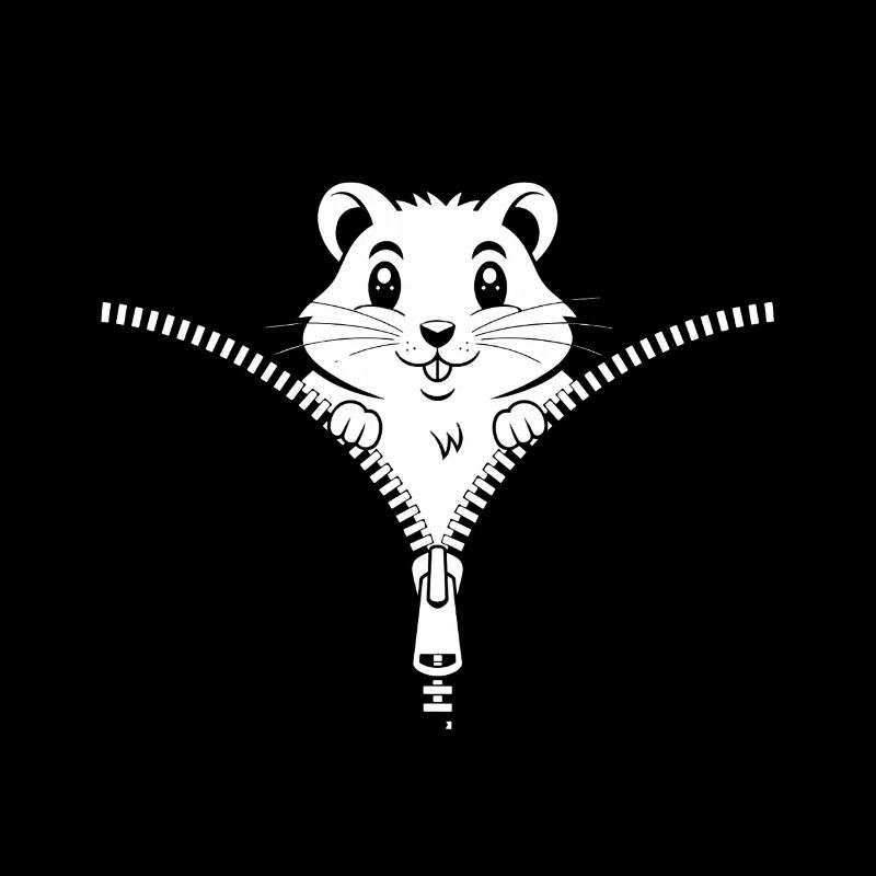 Cute Hamster Face Zipper Fun