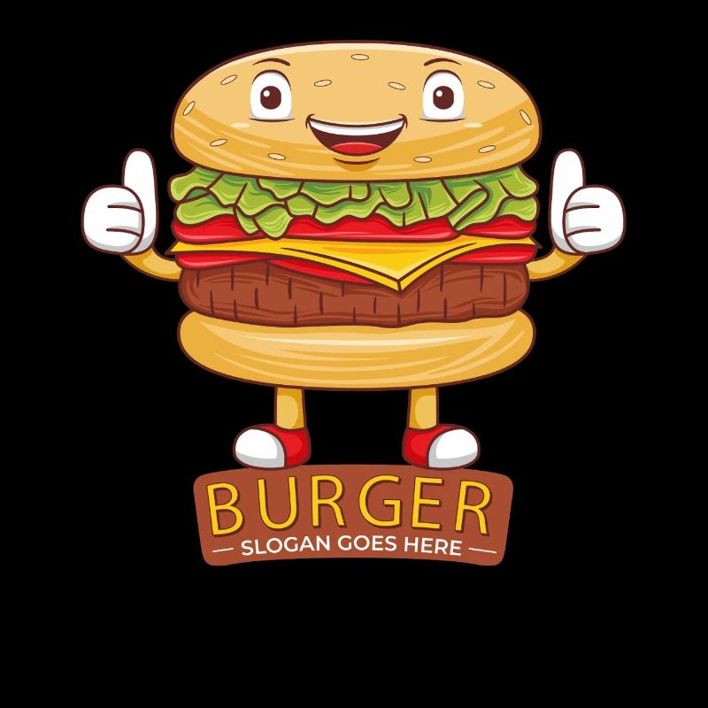 Cute Burger Cartoon Art