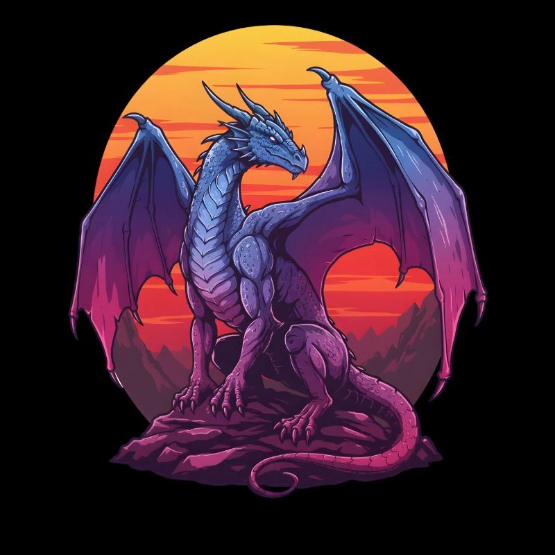 Coucher de soleil Dragon Bleu