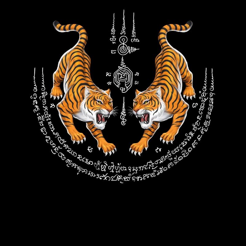 Thaïlande Sak Yant Thai Twin Tiger