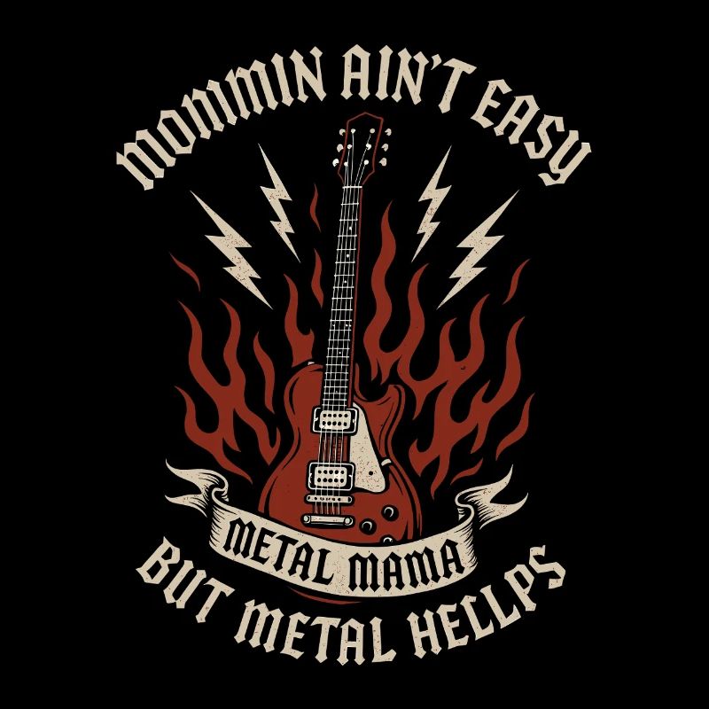 Metal Mom Life Rock And Roll Mutter Schädel Rosen