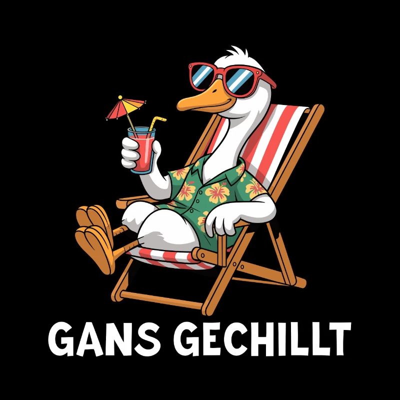 Gans Gechillt - Gans im Liegestuhl