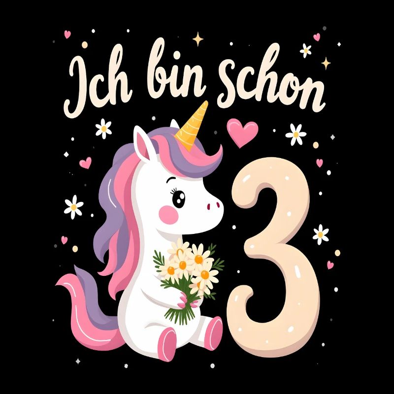 Süßes Einhorn 3. Geburtstag für Mädchen