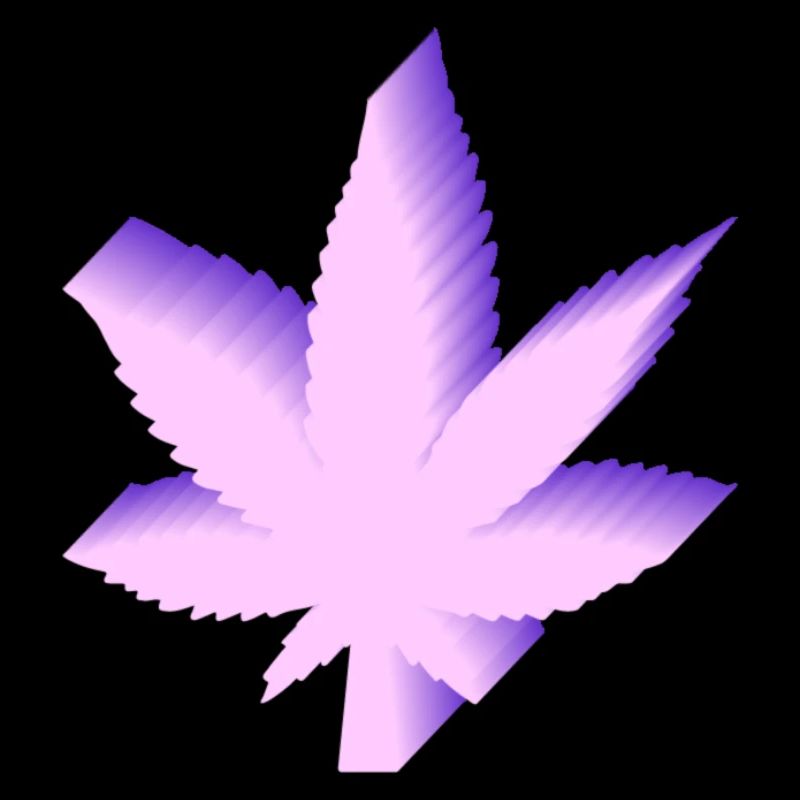 Modern Weed Leaf Design Lilac