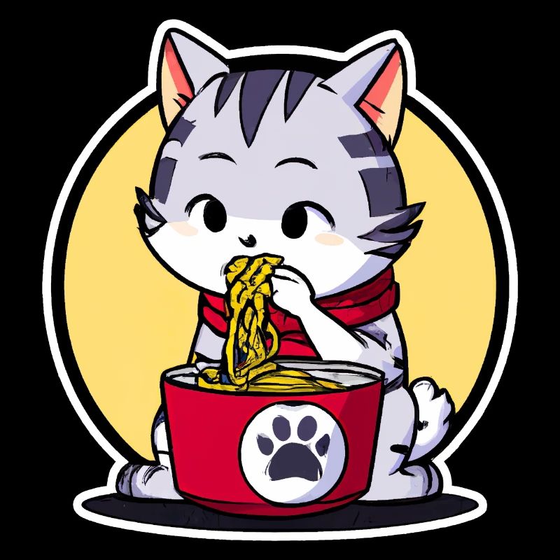 Cute Cat Eats Ramen - Anime - Manga