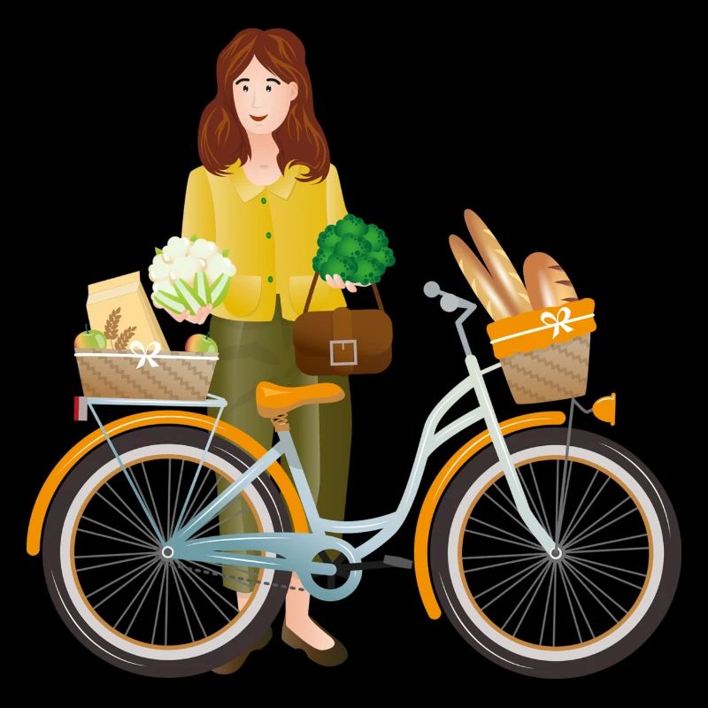Fahrrad Einkaufen Einkaufskorb Umwelt