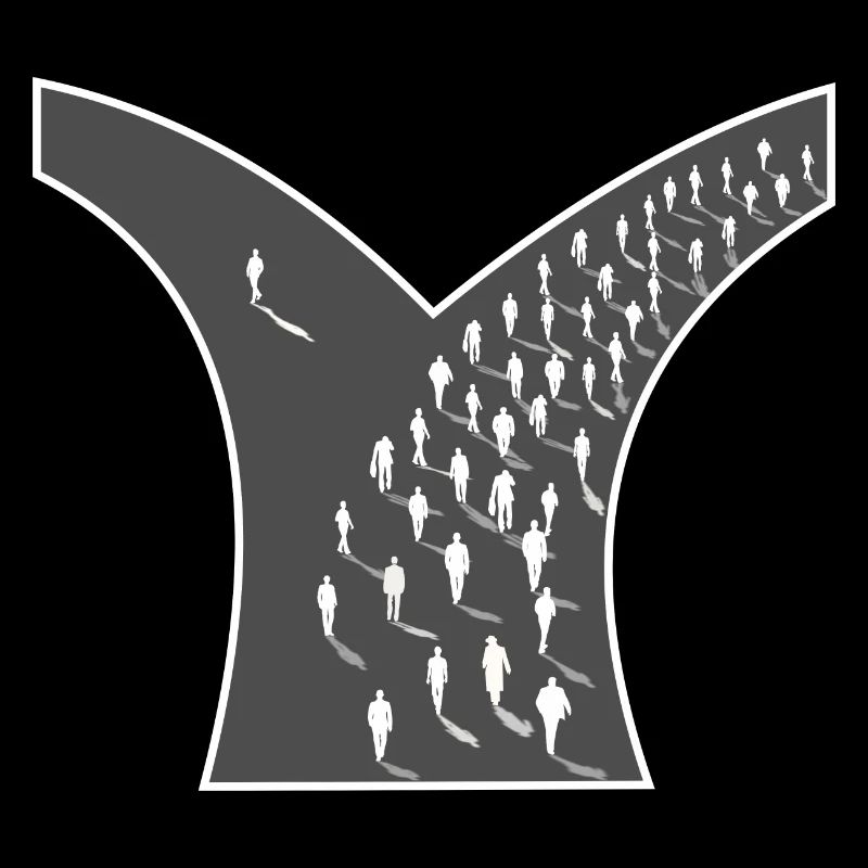 Road Path Crotch Decision Way Mainstream