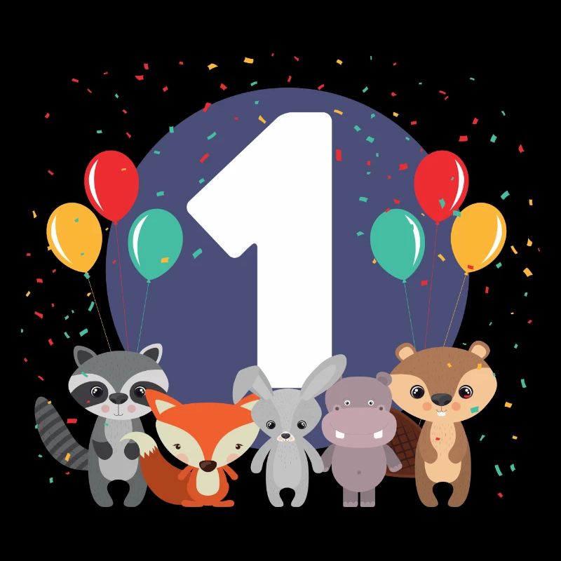 1. Geburtstag Baby Eins 1 Waldtiere