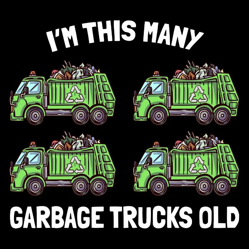 I'm This Many Garbage Trucks Old 4. Geburtstag