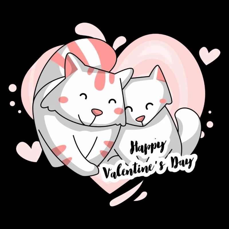 Chat motif Saint-Valentin