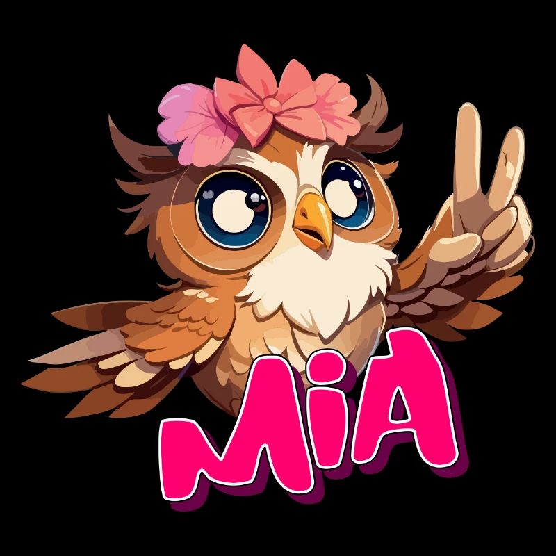 MIA - Schöner Mädchen Name mit süßer EULE