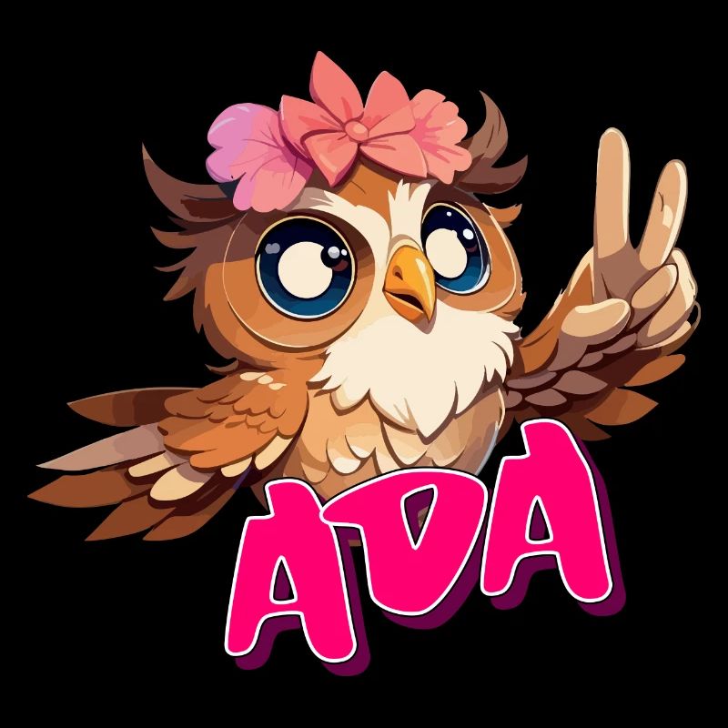 ADA - Schöner Mädchen Name mit süßer EULE