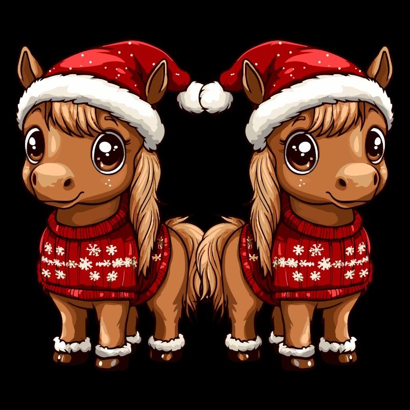 Equipe de Noël à cheval