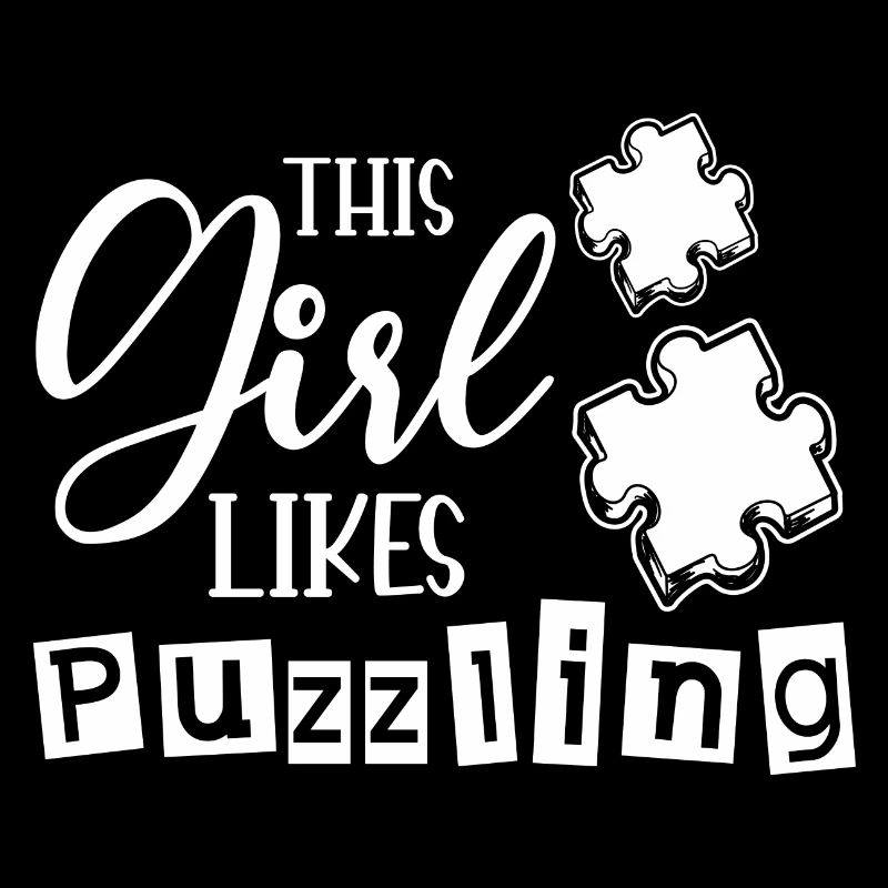 Mädchen mag Puzzles-Puzzle-Fan, lustig