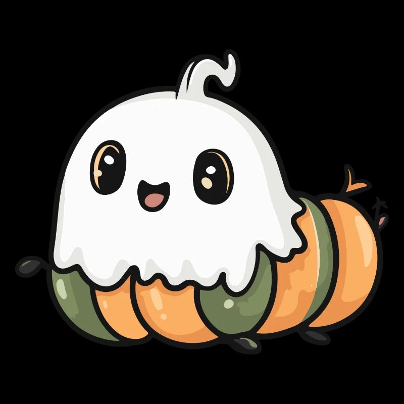Worm Halloween Funny Ghost