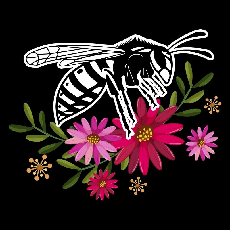 Bee With Flowers