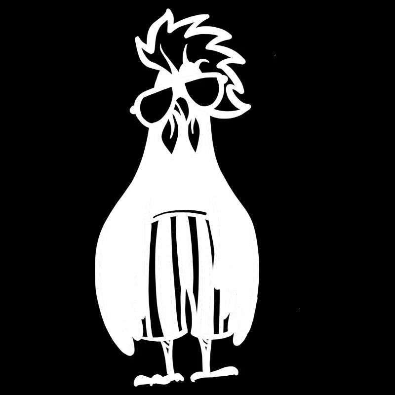 Cool hen in swimsuit