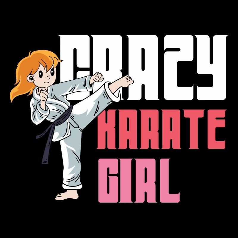 Verrücktes Karate Mädchen Kampfkunststudent Gesche