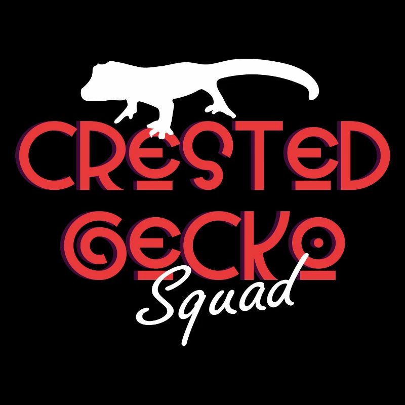 Animal exotique mignon de la Crested Gecko Squad