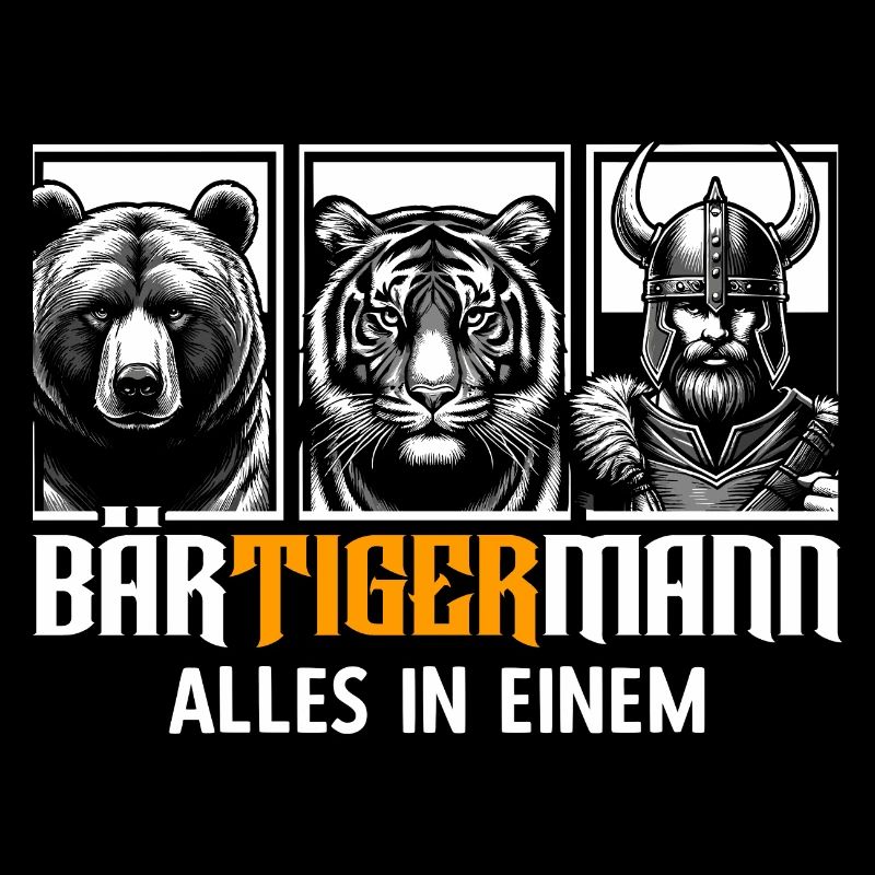 Bärtigermann Bär Tiger Mann Geschenk Bart