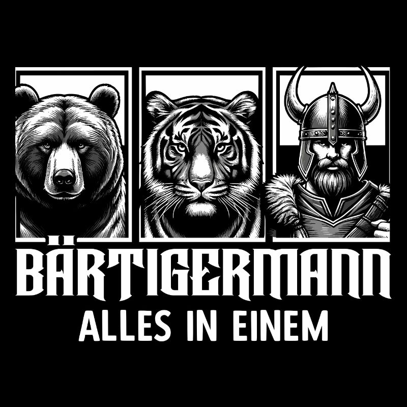 Bärtigermann Bär Tiger Mann Geschenk Bart