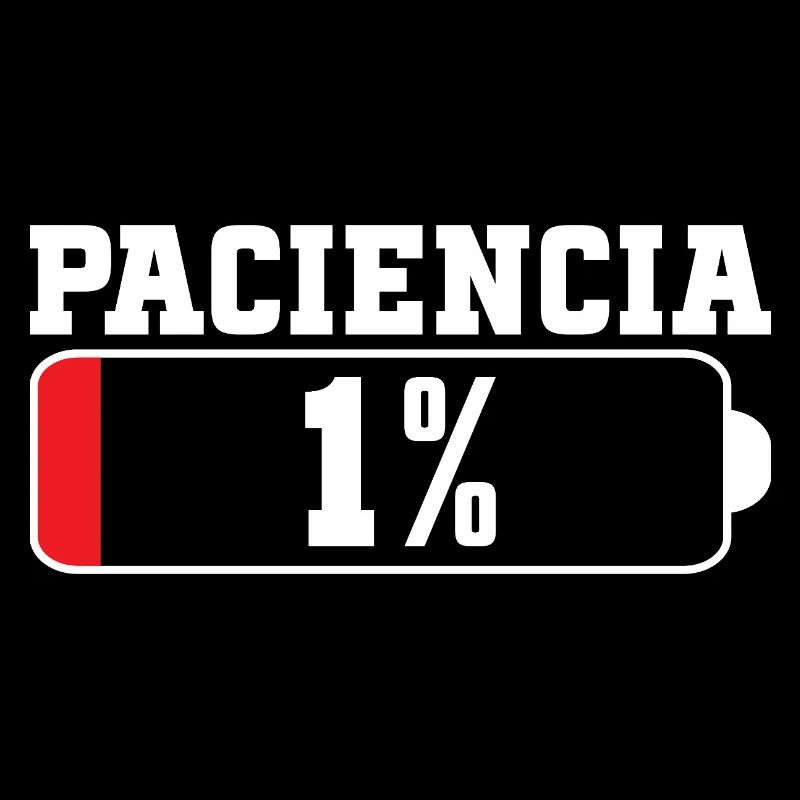Paciencia" Spanish Quote - Low Battery Icon 1%