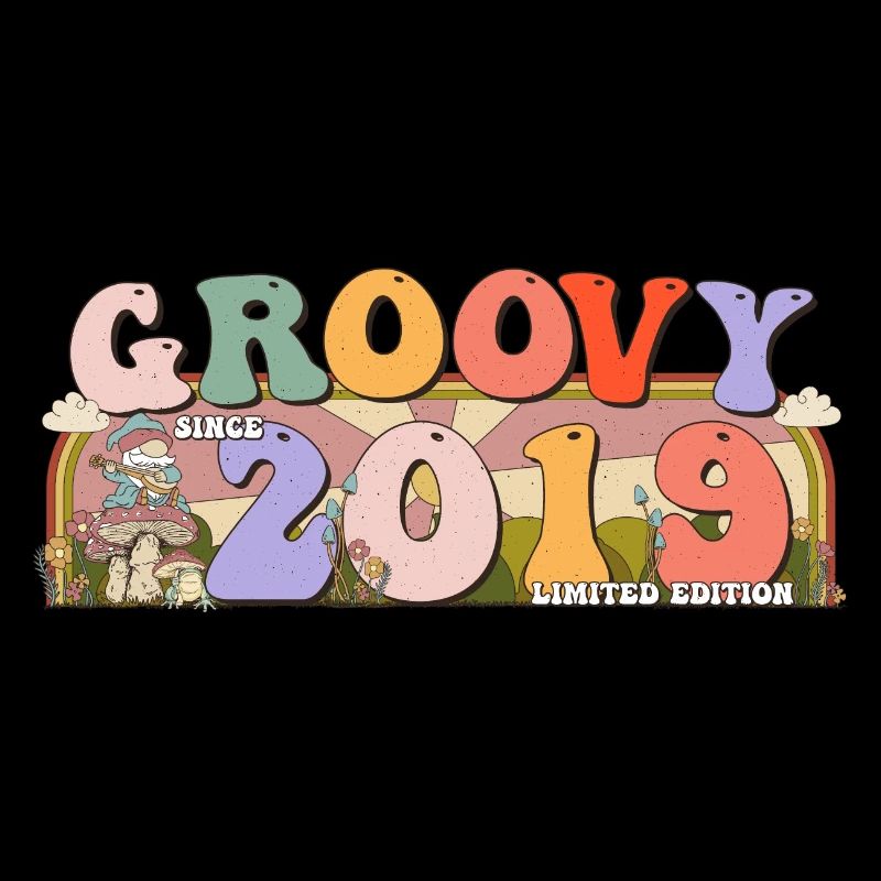 Groovy seit 2019 Retro Hippie 4. Geburtstag