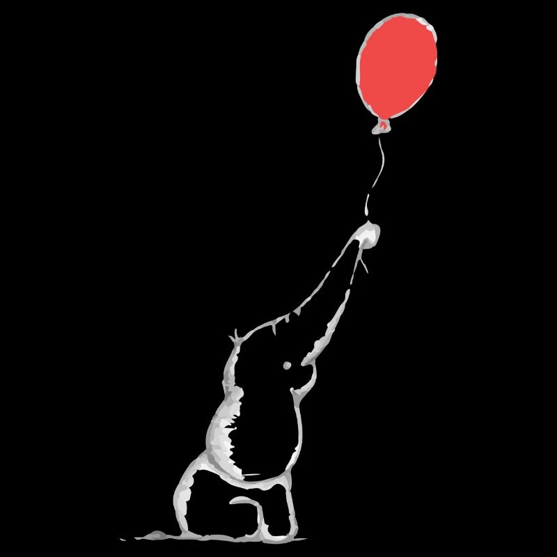 junger Elefant mit Luftballon Baby | Geschenkidee