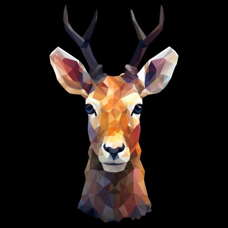 Deer and Roe Deer Polygon Art Design