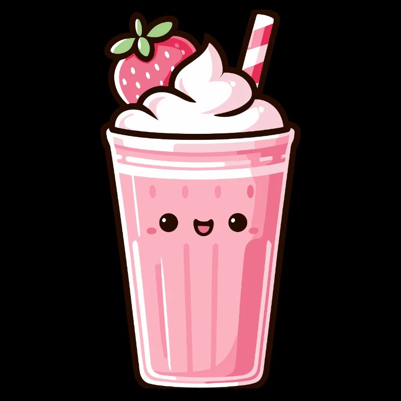 Verspielte Erdbeer-Milchshake-Illustration