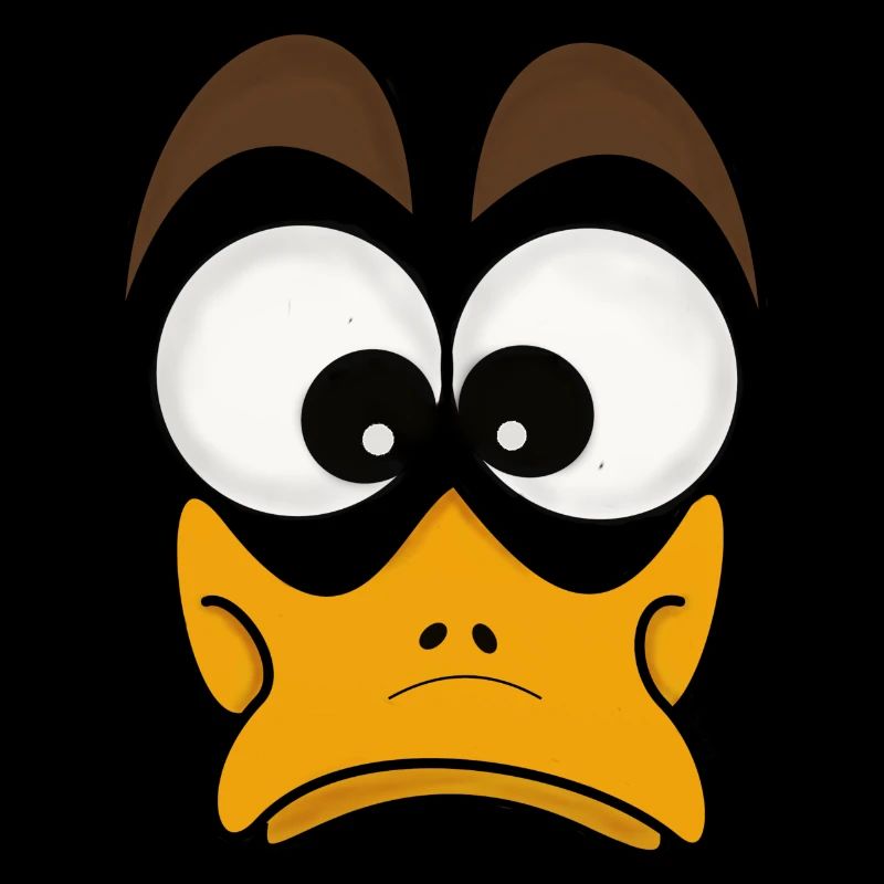 Comic Ente schielend