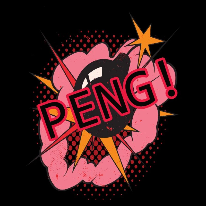 PENG! Comiczeichnung Bild Bombe Vintage Retro