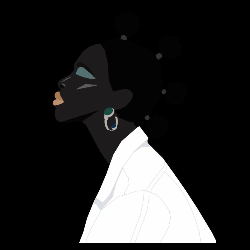 Fille noire avec des cheveux mignons et une veste blanche