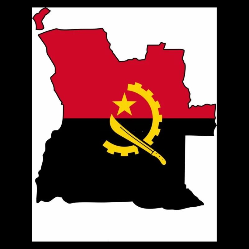 Angola Flag, Map