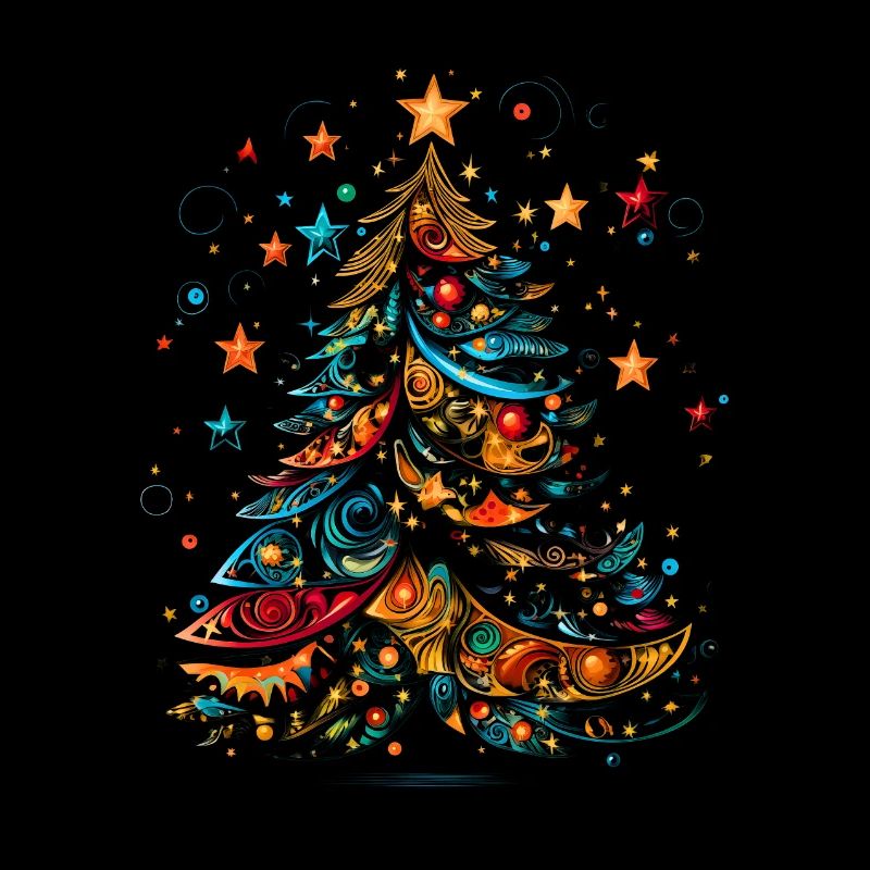 Yuletide Bliss! Vibrant Pop Art Christmas Tree Tee