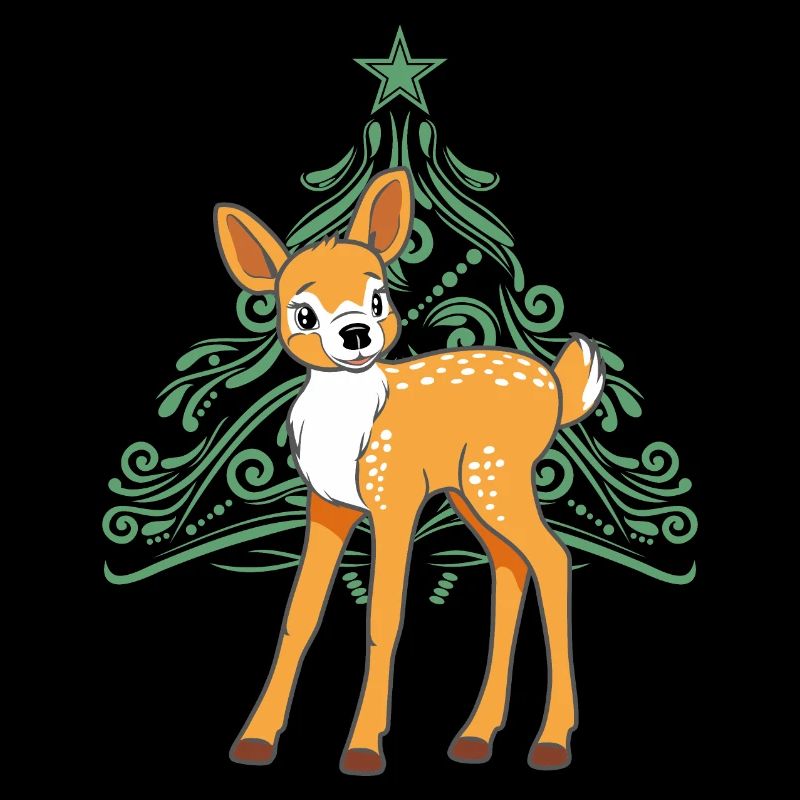 Bébé cerf et sapin de Noël
