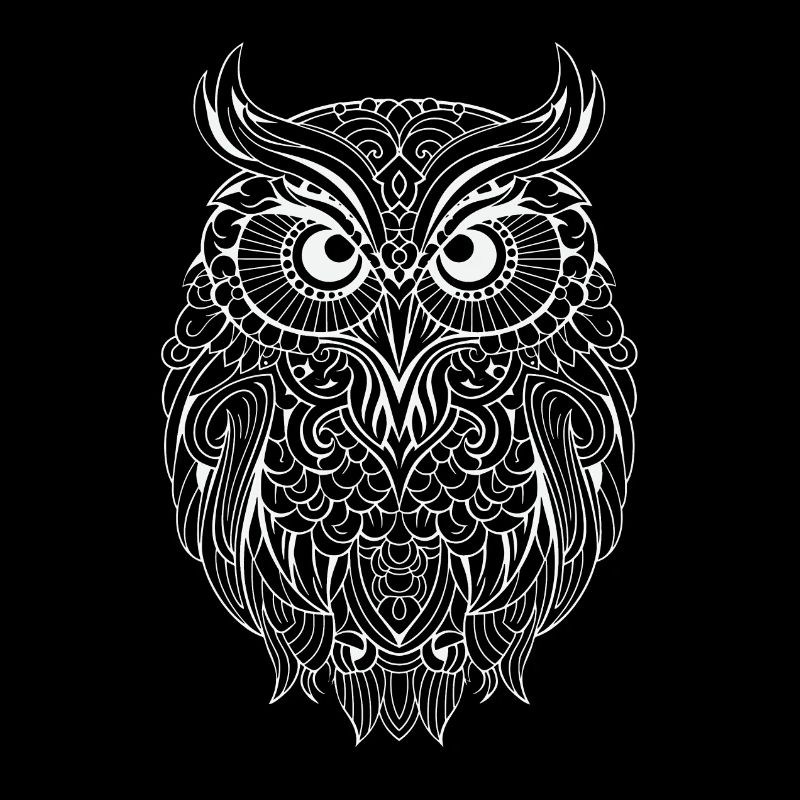 Mythisch magische Boho Eule mit Mustern