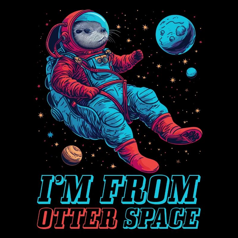 Otter Space Funny Otter Astronaut