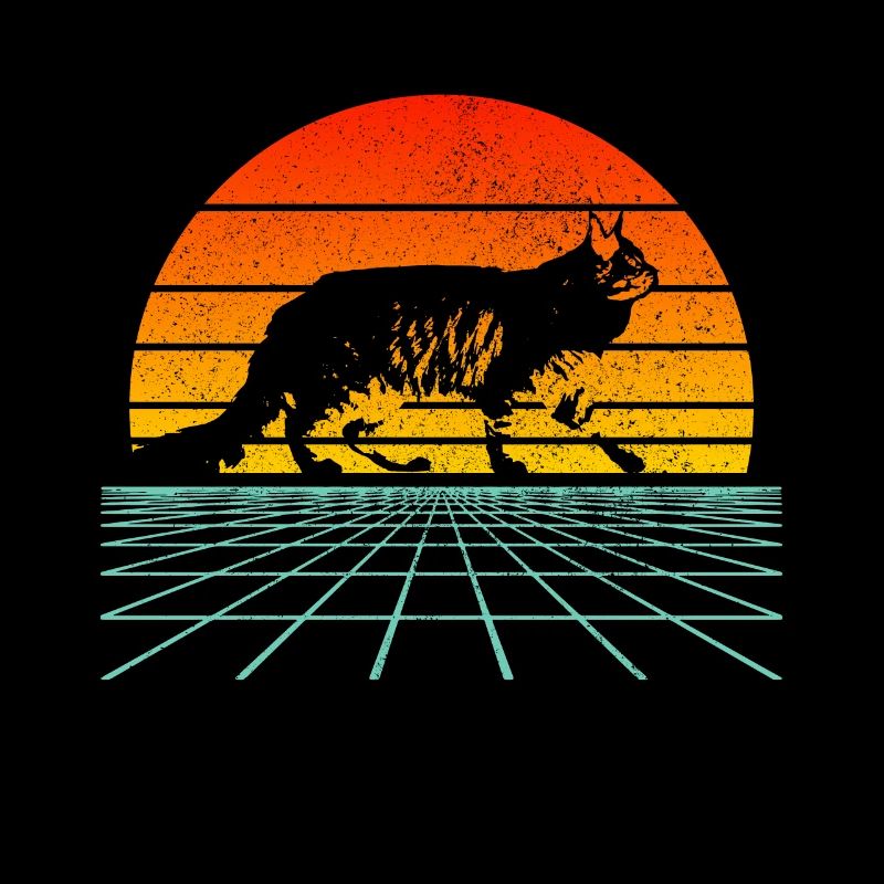 Cat Maine Coon Vintage