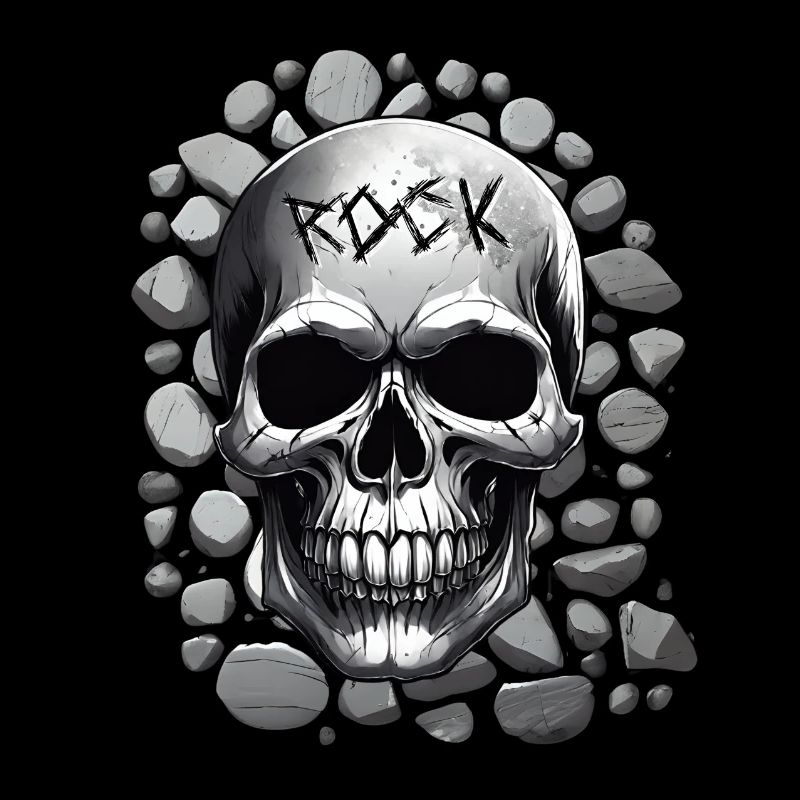 Skull design rock music