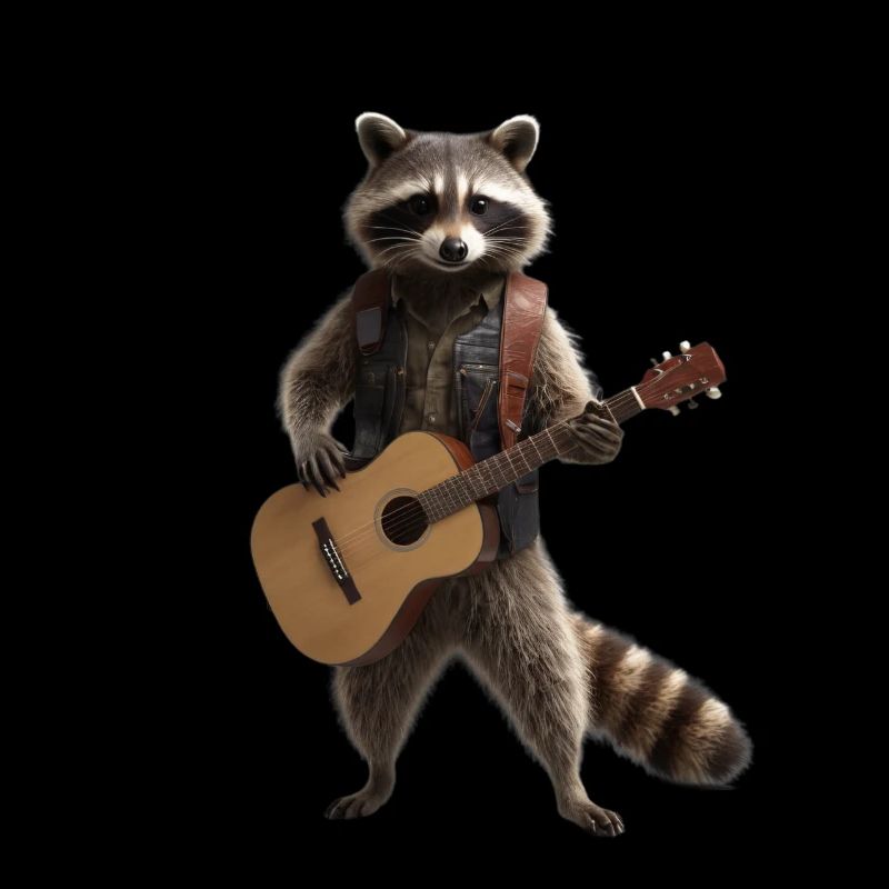 Waschbär Gitarre