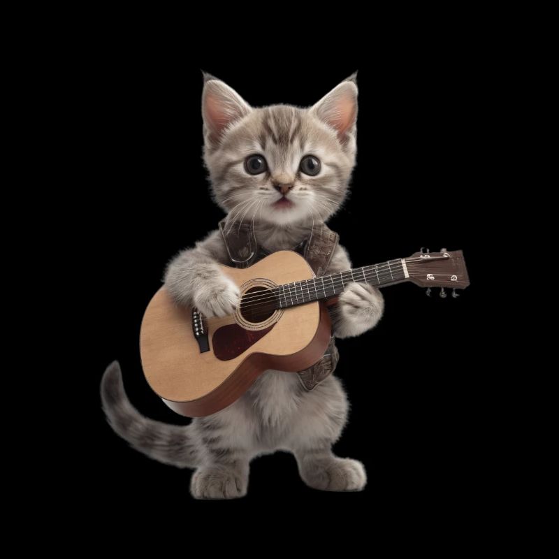 chat chaton guitare