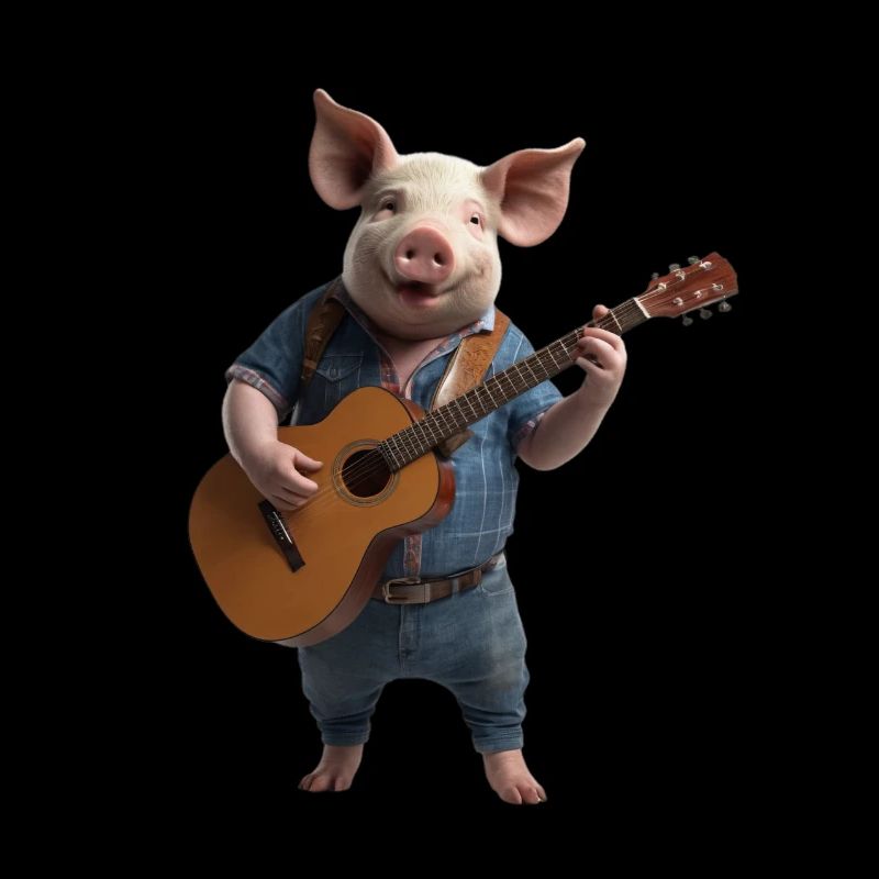 cochon guitare